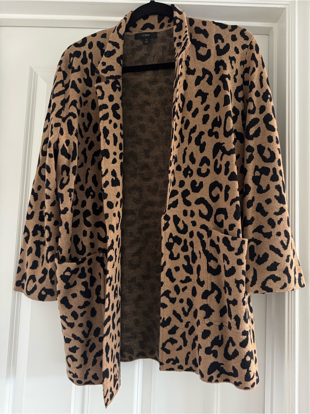 J. Crew Sophie Leopard-Print Open Front Cardigan Blazer - Tan & Black - Picture 2 of 4